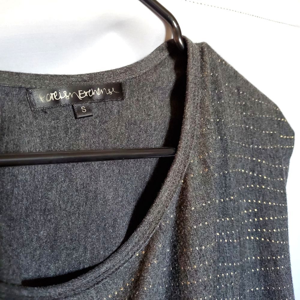 Gray w/ Gold Detail Foreign Exchange Tunic Top, Small - Picture 9 of 9